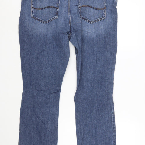 Lee Womens Blue Straight Leg Mid Rise Flex Motion Jeans Size 18