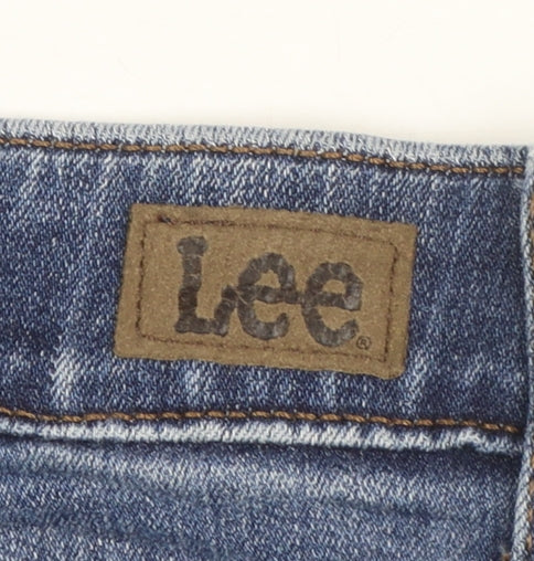 Lee Womens Blue Straight Leg Mid Rise Flex Motion Jeans Size 18