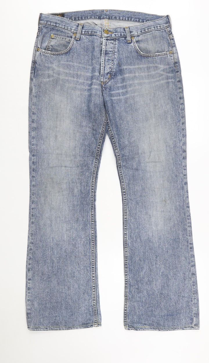 Lee Men's Blue Denim Straight Jeans W36 L32 Denver Regular Fit