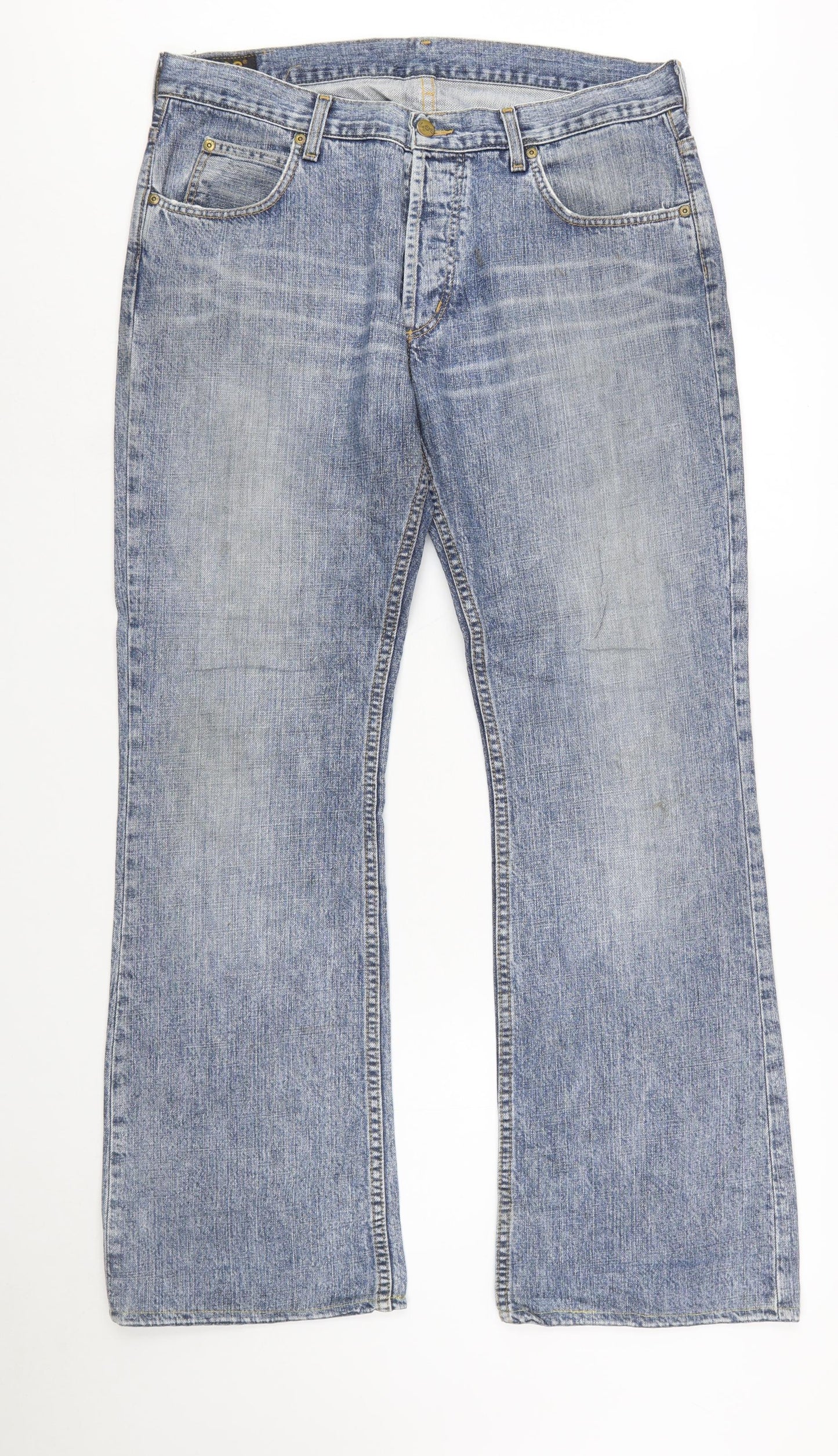 Lee Men's Blue Denim Straight Jeans W36 L32 Denver Regular Fit