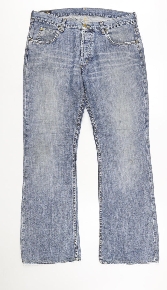 Lee Men's Blue Denim Straight Jeans W36 L32 Denver Regular Fit