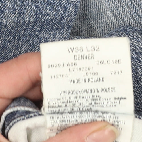 Lee Men's Blue Denim Straight Jeans W36 L32 Denver Regular Fit