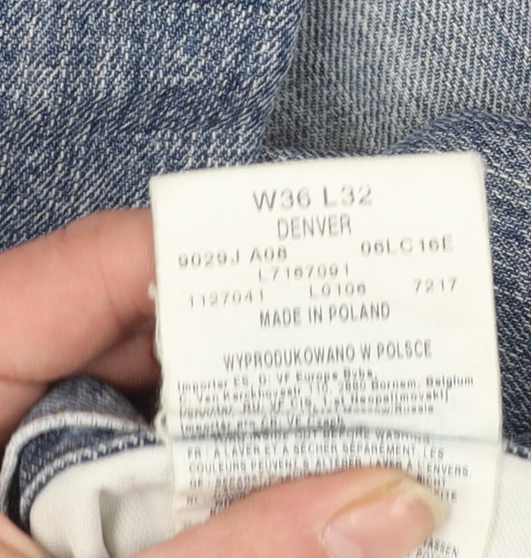 Lee Men's Blue Denim Straight Jeans W36 L32 Denver Regular Fit