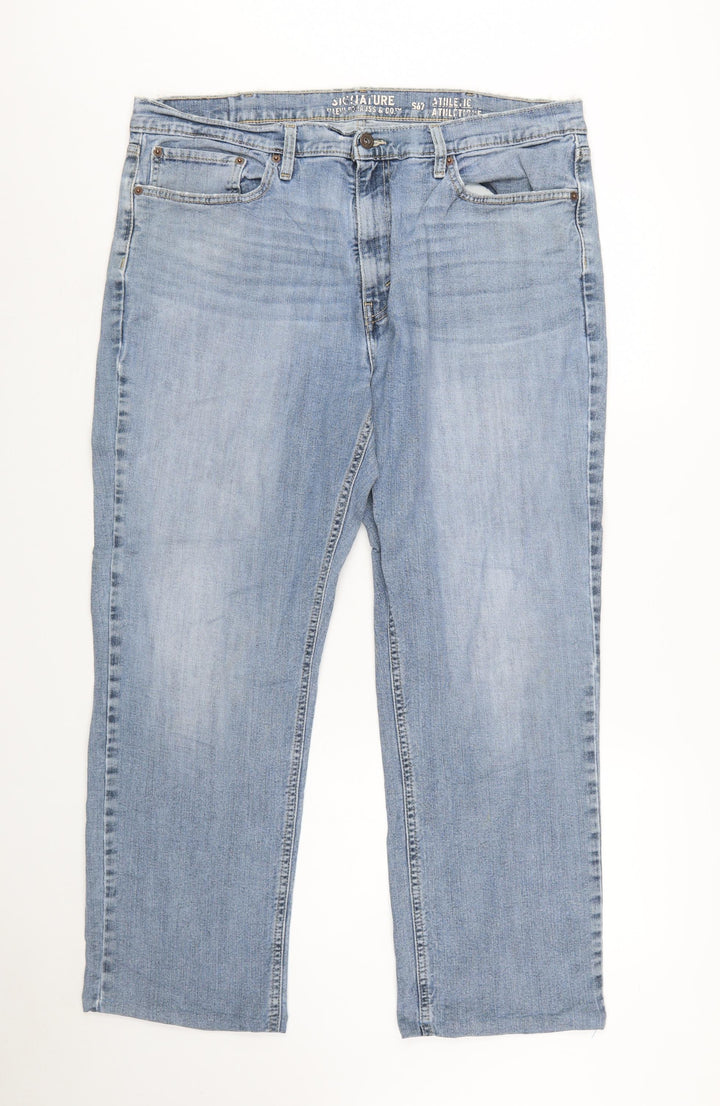 Levi Strauss Men's Blue 38x32 Athletic Fit Straight Denim Jeans
