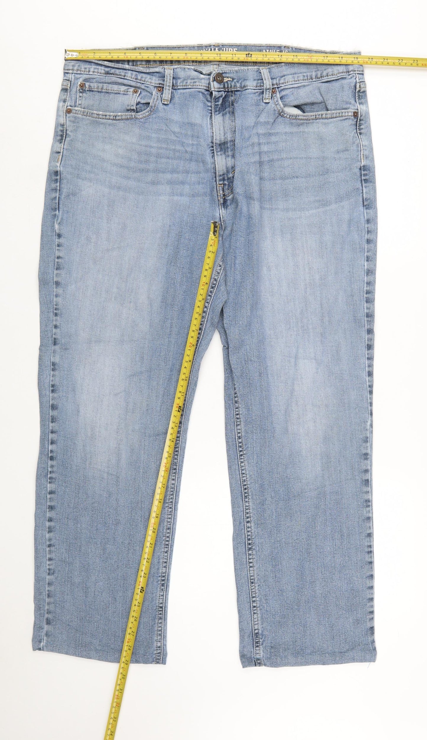 Levi Strauss Men's Blue 38x32 Athletic Fit Straight Denim Jeans