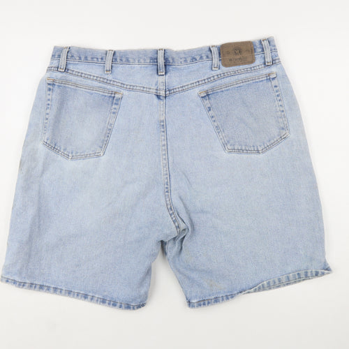 Wrangler Men's Blue Denim Mid Rise Regular Fit Chino Shorts Size 40