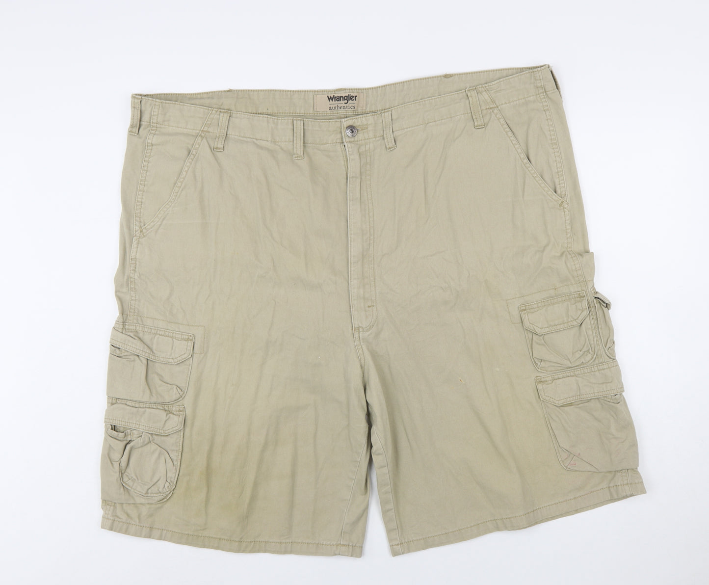 Wrangler Men's Beige Cotton Cargo Shorts Size 48 Regular Fit