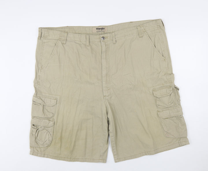 Wrangler Men's Beige Cotton Cargo Shorts Size 48 Regular Fit