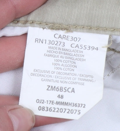 Wrangler Men's Beige Cotton Cargo Shorts Size 48 Regular Fit