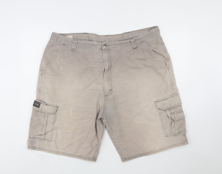 Wrangler Originals Men's Beige Cargo Shorts Size 42 Cotton Canvas