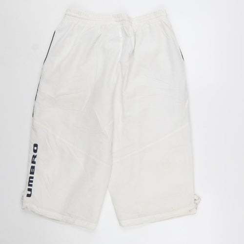Umbro Men's White Athletic Football Shorts Size M Drawstring