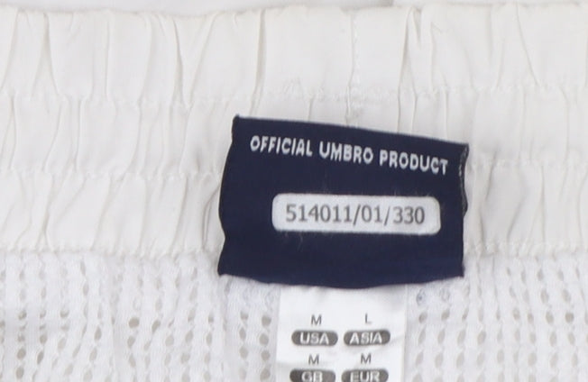 Umbro Men's White Athletic Football Shorts Size M Drawstring