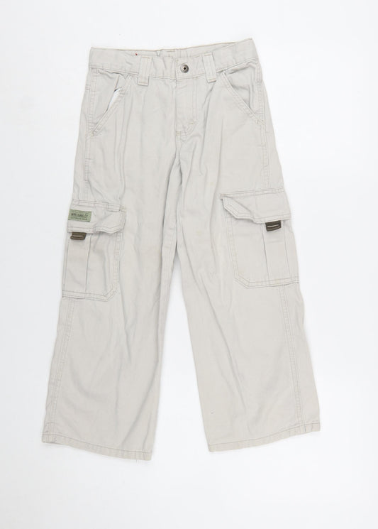 WRG Jeans Co Boys Beige Cargo Trousers 8 Years 100% Cotton Casual