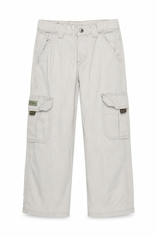 WRG Jeans Co Boys Beige Cargo Trousers 8 Years 100% Cotton Casual