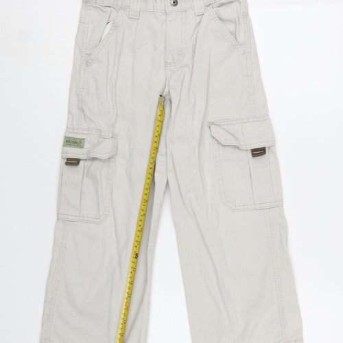 WRG Jeans Co Boys Beige Cargo Trousers 8 Years 100% Cotton Casual