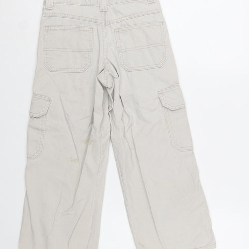 WRG Jeans Co Boys Beige Cargo Trousers 8 Years 100% Cotton Casual