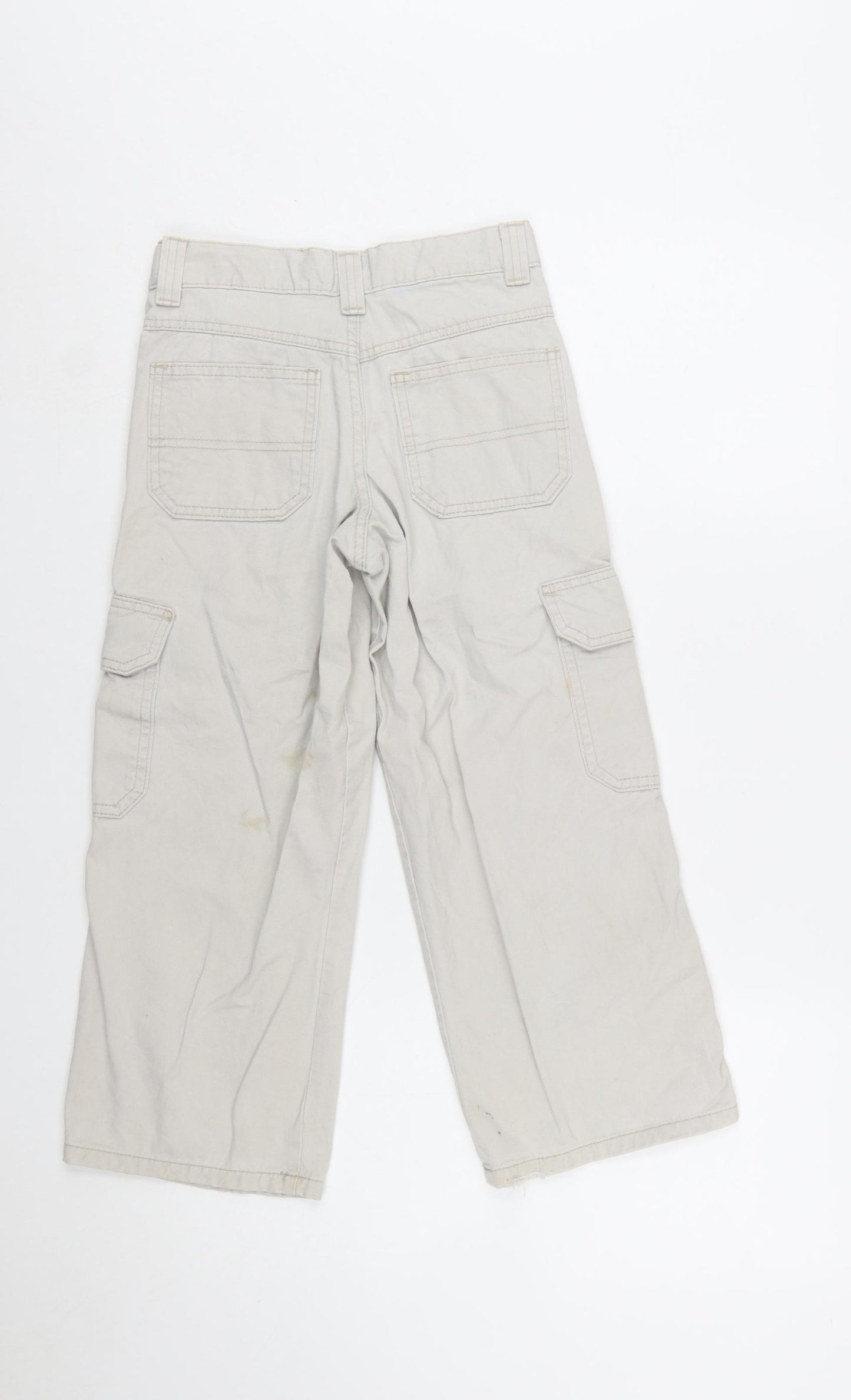 WRG Jeans Co Boys Beige Cargo Trousers 8 Years 100% Cotton Casual