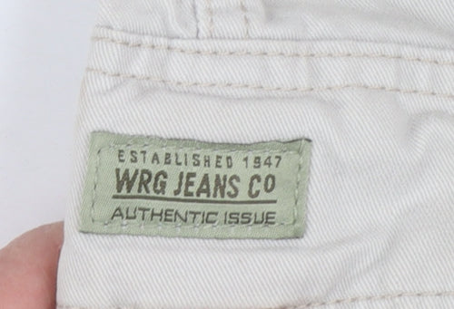 WRG Jeans Co Boys Beige Cargo Trousers 8 Years 100% Cotton Casual