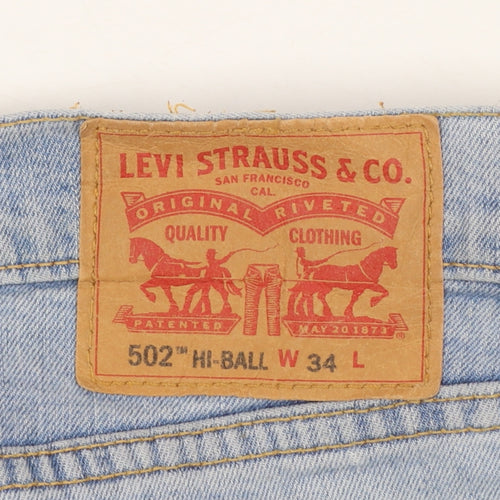 Levi Strauss & Co Men's Blue 502 Hi-Ball Regular Fit Straight Jeans W34 L34