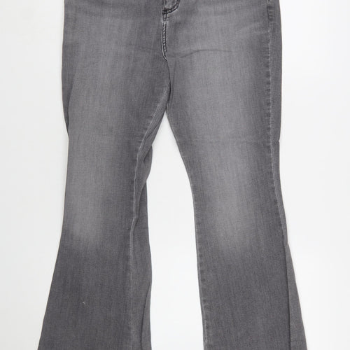 Lee Women’s Grey Flared Stretch Denim Jeans Size 12 Regular Fit