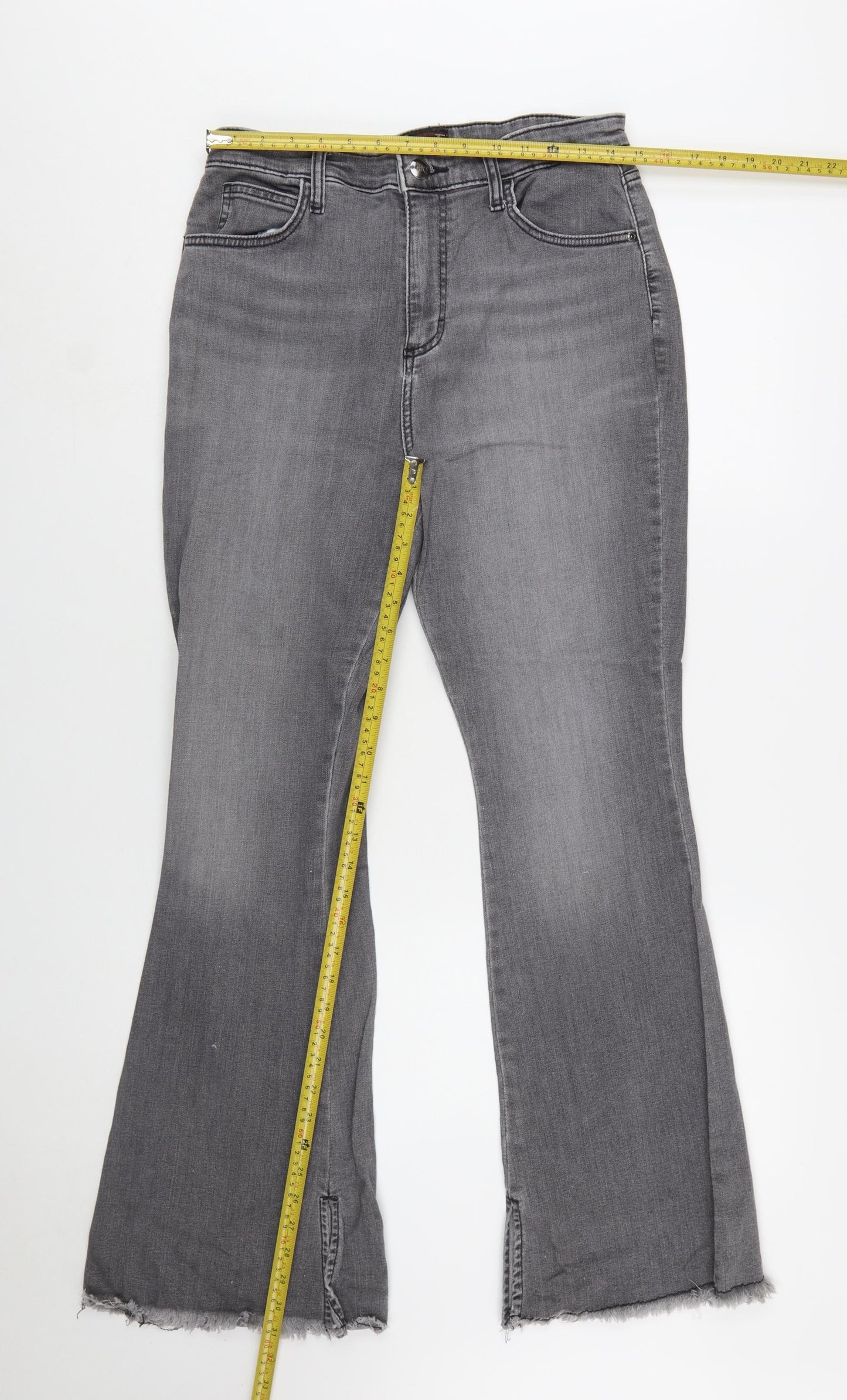 Lee Women’s Grey Flared Stretch Denim Jeans Size 12 Regular Fit