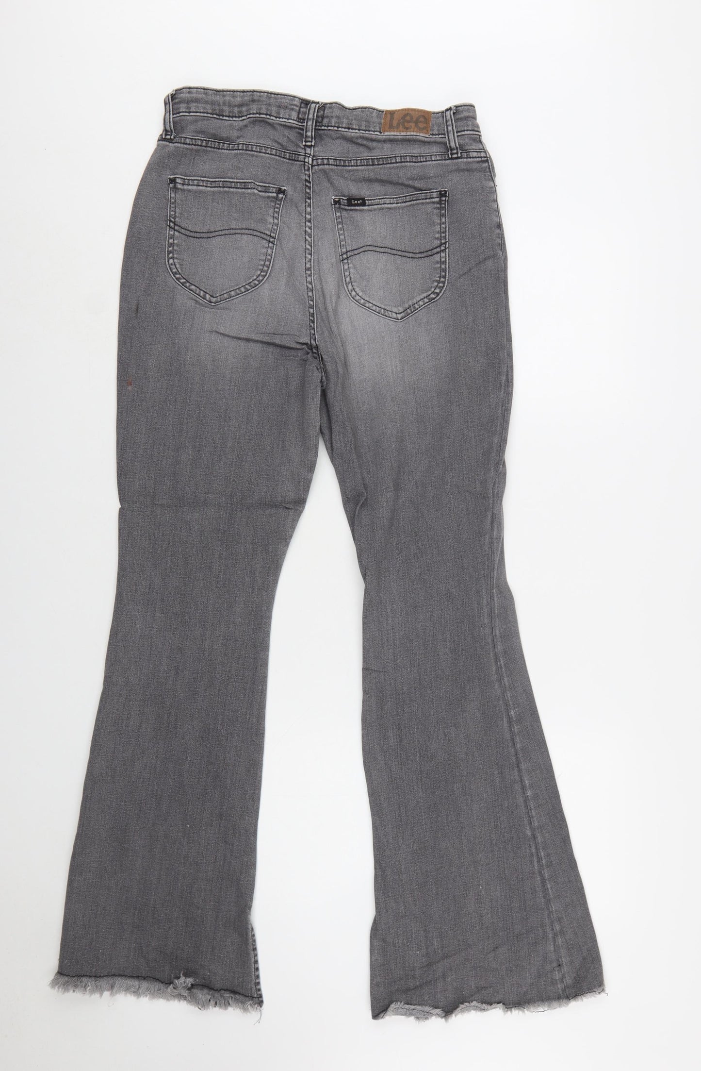 Lee Women’s Grey Flared Stretch Denim Jeans Size 12 Regular Fit