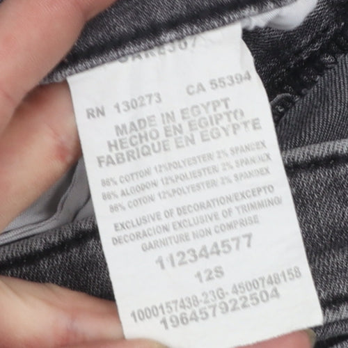 Lee Women’s Grey Flared Stretch Denim Jeans Size 12 Regular Fit