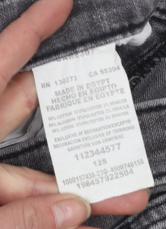 Lee Women’s Grey Flared Stretch Denim Jeans Size 12 Regular Fit