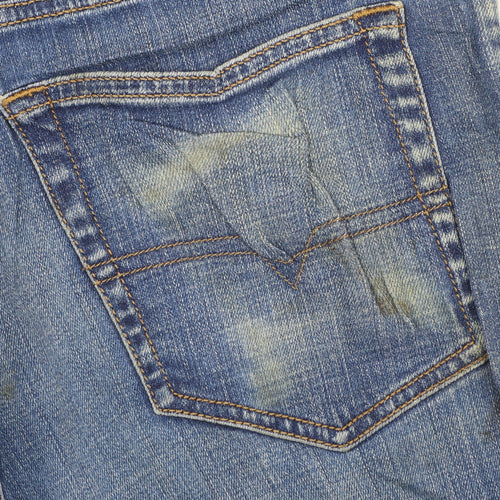 Diesel Men Blue Slim Straight Jeans Size 30 Medium Wash Denim