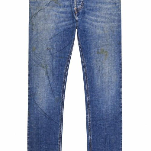 Diesel Men Blue Slim Straight Jeans Size 30 Medium Wash Denim