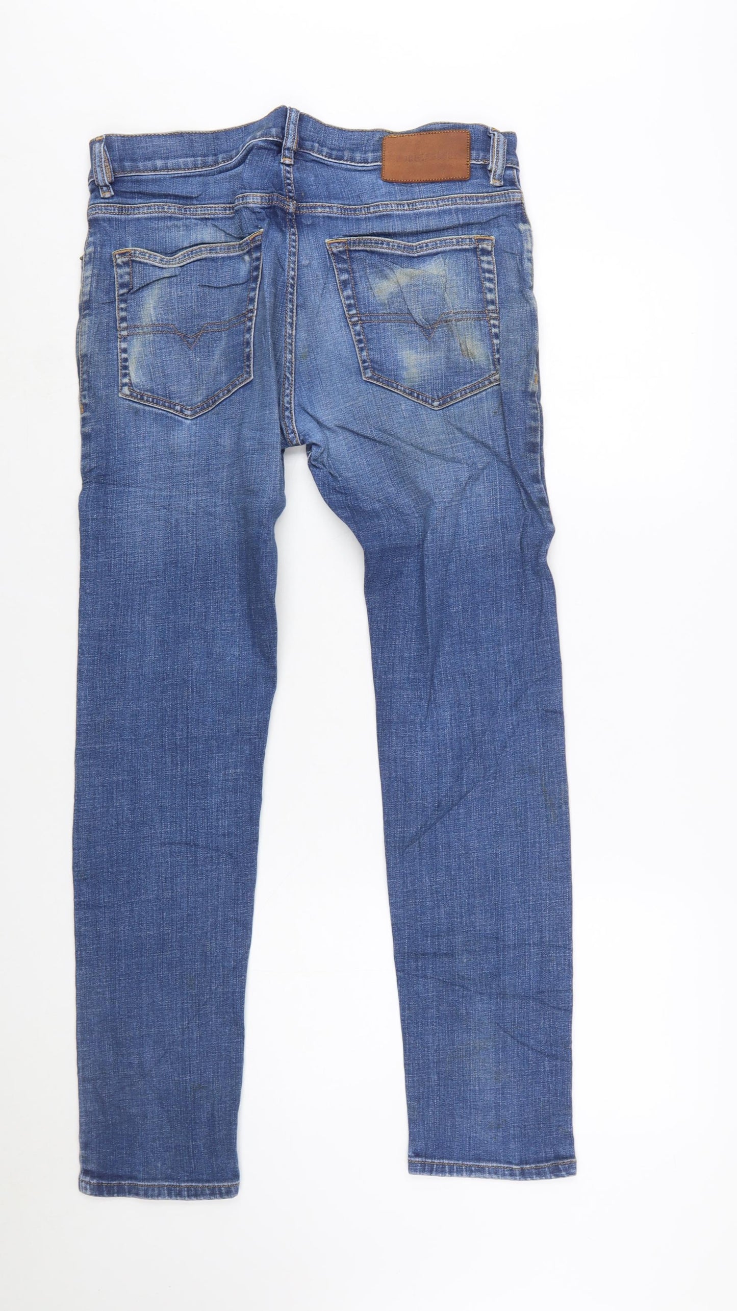 Diesel Men Blue Slim Straight Jeans Size 30 Medium Wash Denim