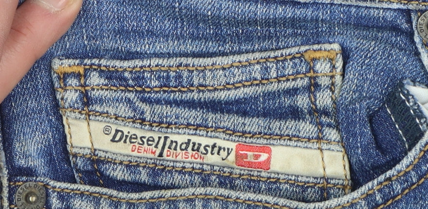 Diesel Men Blue Slim Straight Jeans Size 30 Medium Wash Denim