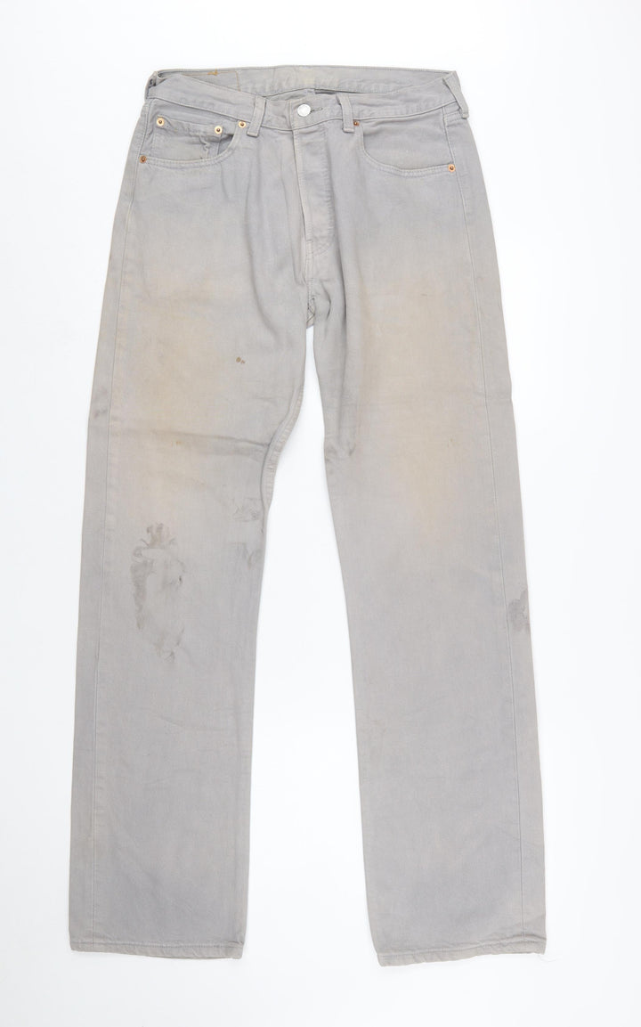 Levi's 501 Men's Grey Button Fly Straight Jeans W32 L34