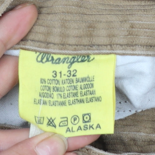 Wrangler Men's Beige Corduroy Chino Trousers 31x32