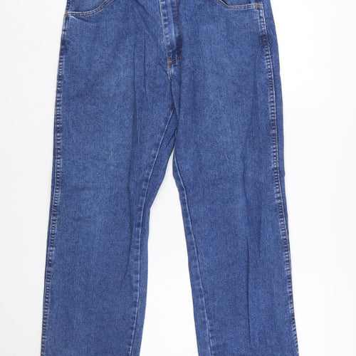 Wrangler Men's Blue 34x30 Straight Leg Denim Jeans