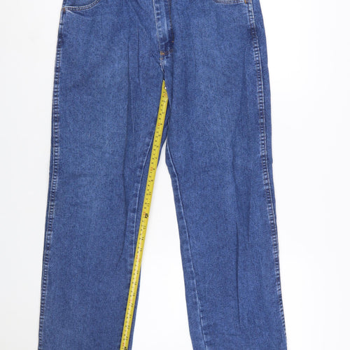 Wrangler Men's Blue 34x30 Straight Leg Denim Jeans