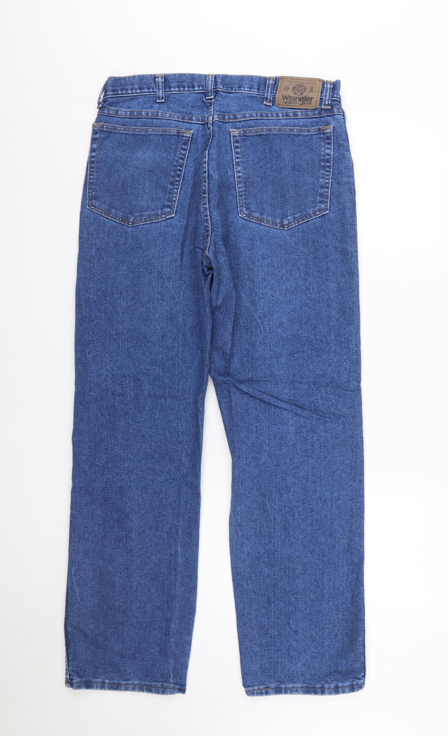 Wrangler Men's Blue 34x30 Straight Leg Denim Jeans
