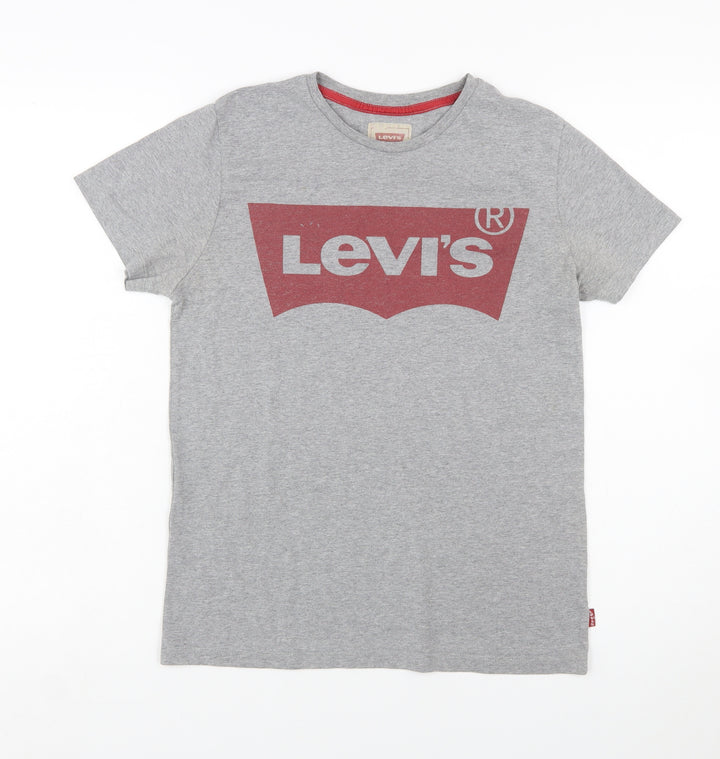 Levi's Boys Grey Logo Short Sleeve Cotton T-Shirt Size 14 Years