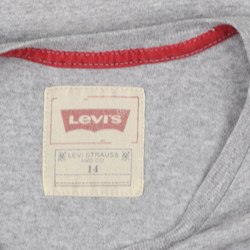 Levi's Boys Grey Logo Short Sleeve Cotton T-Shirt Size 14 Years