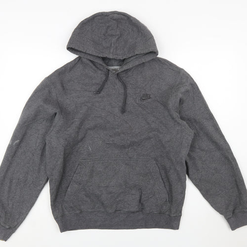 Nike Men's Grey Pullover Hoodie Size S Fleece Sportswear