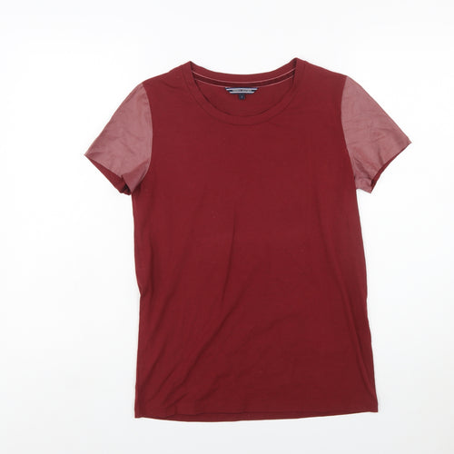 Tommy Hilfiger Women's Red Short Sleeve Cotton Blend T-Shirt Size S