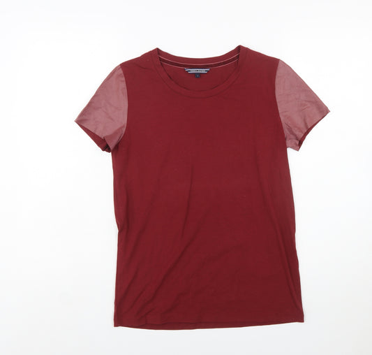 Tommy Hilfiger Women's Red Short Sleeve Cotton Blend T-Shirt Size S