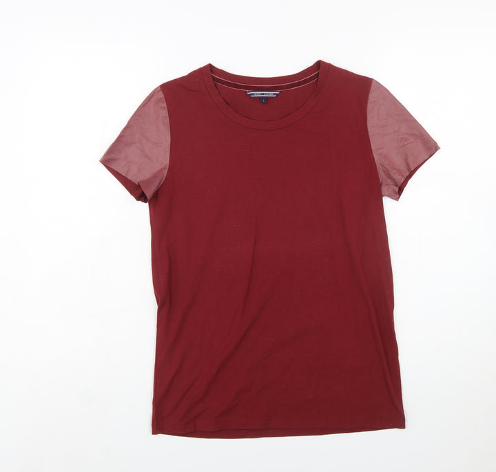 Tommy Hilfiger Women's Red Short Sleeve Cotton Blend T-Shirt Size S