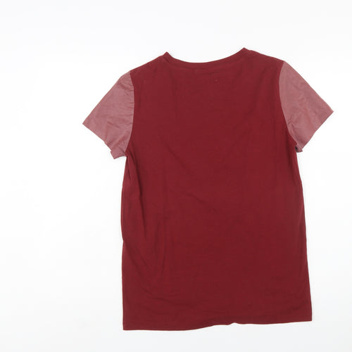 Tommy Hilfiger Women's Red Short Sleeve Cotton Blend T-Shirt Size S