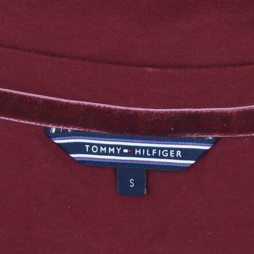 Tommy Hilfiger Women's Red Short Sleeve Cotton Blend T-Shirt Size S