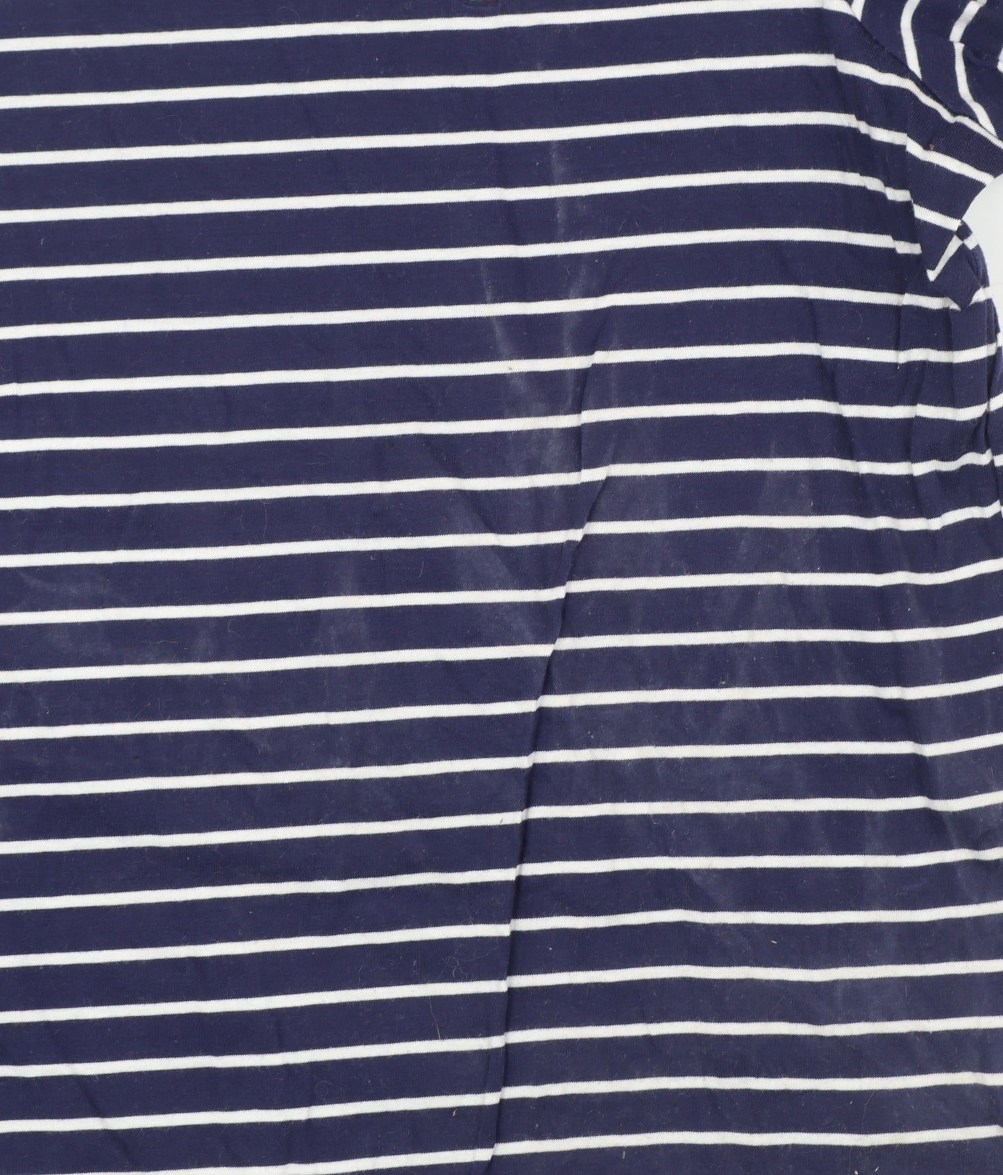 Tommy Hilfiger Women's Blue Striped Cotton T-Shirt L