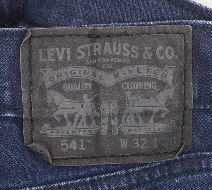 Levi's 541 Men Blue Straight Denim Jeans W32 L30 Cotton Blend