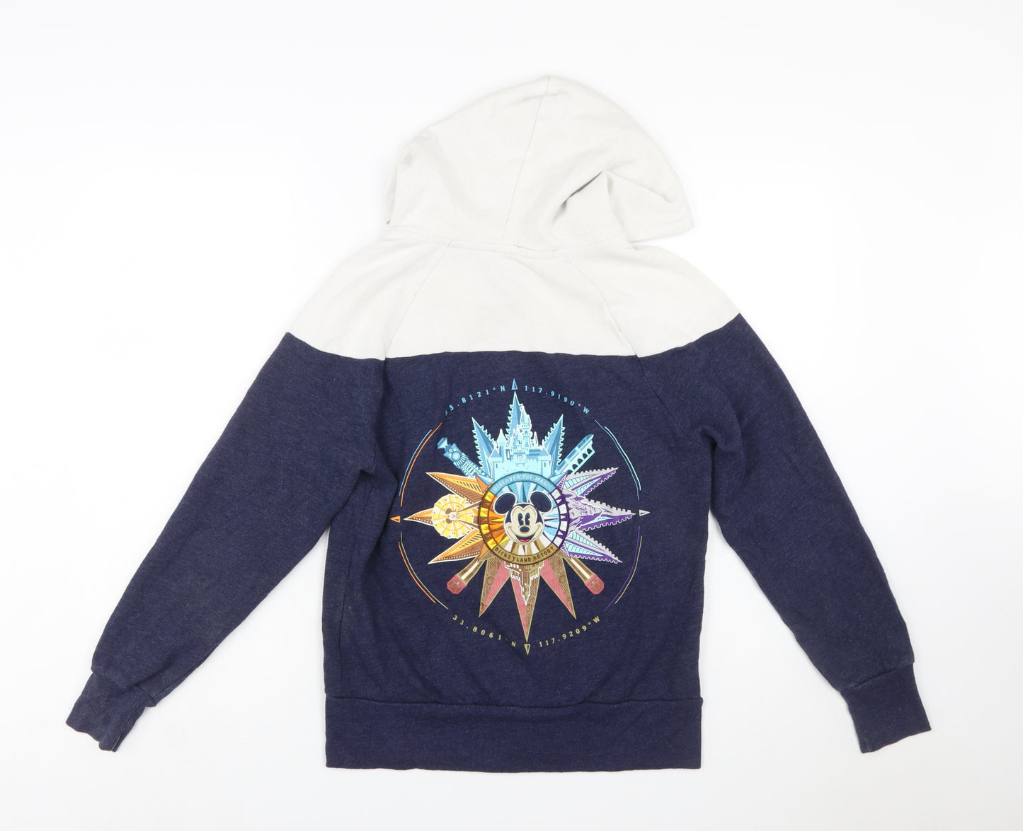 Disney Parks Womens Navy Full Zip Hoodie Mickey Medium