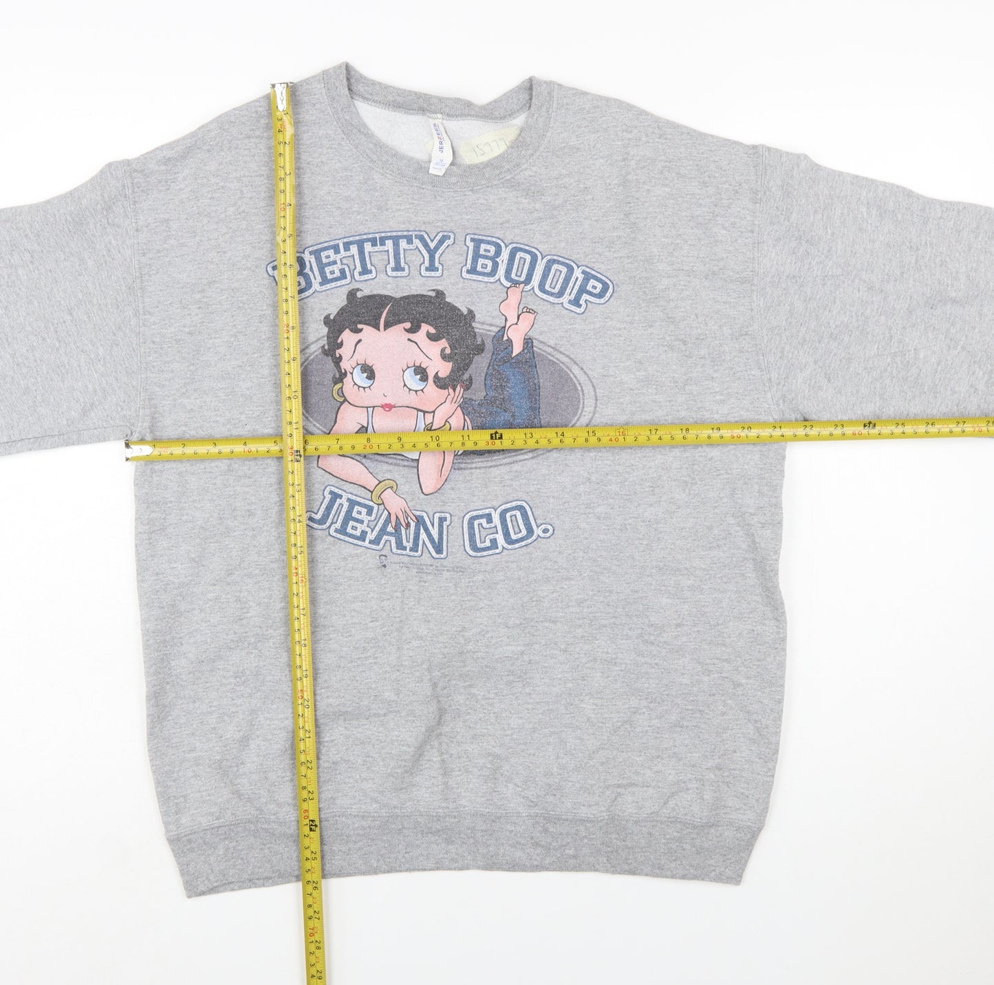 Jerzees Women's Grey Betty Boop Graphic Pullover Sweatshirt M