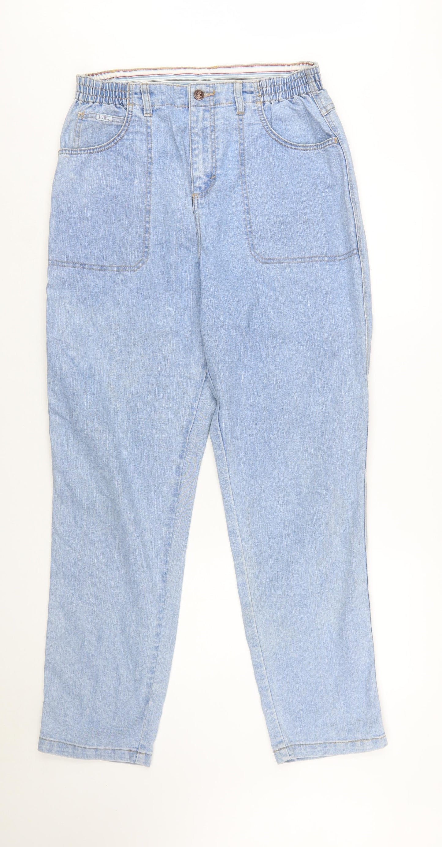 Lee Women's Blue Mom Jeans Size 14 Relaxed Fit Denim